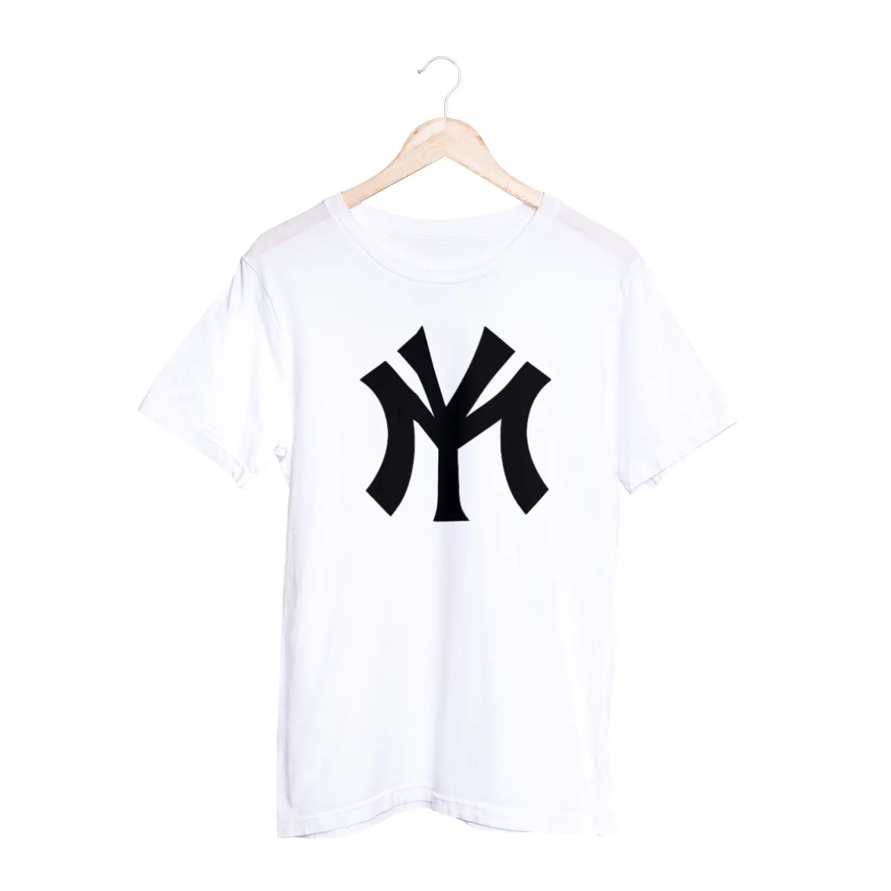 Hanger sporting a white shirt with black Mississippi Yankees design